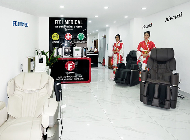 ghế massage được trưng bày tại khu trải nghiệm
