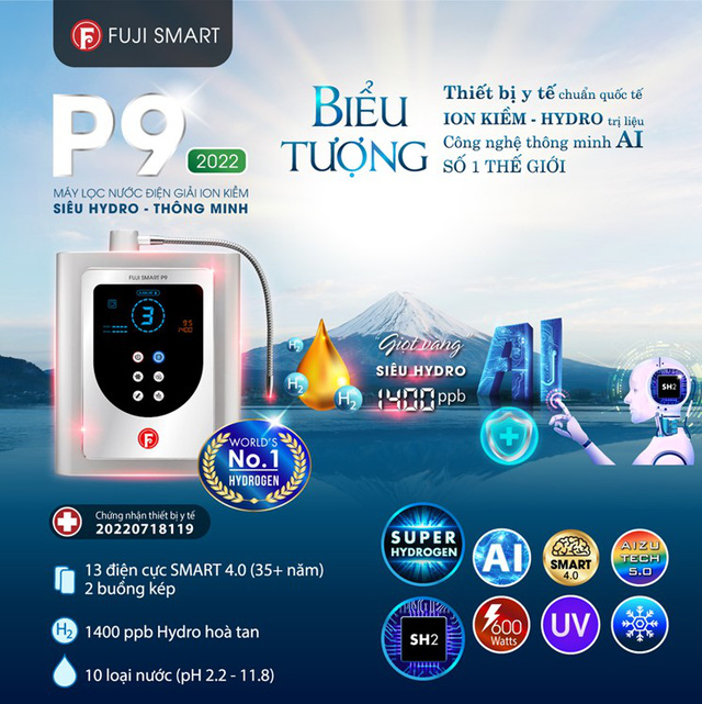 Fuji Smart trình làng 5 kiệt tác máy lọc nước ion kiềm P9, i9, Super9000, JP900, JP900 Pro - Xu hướng nước uống mới 2022 - Ảnh 5.