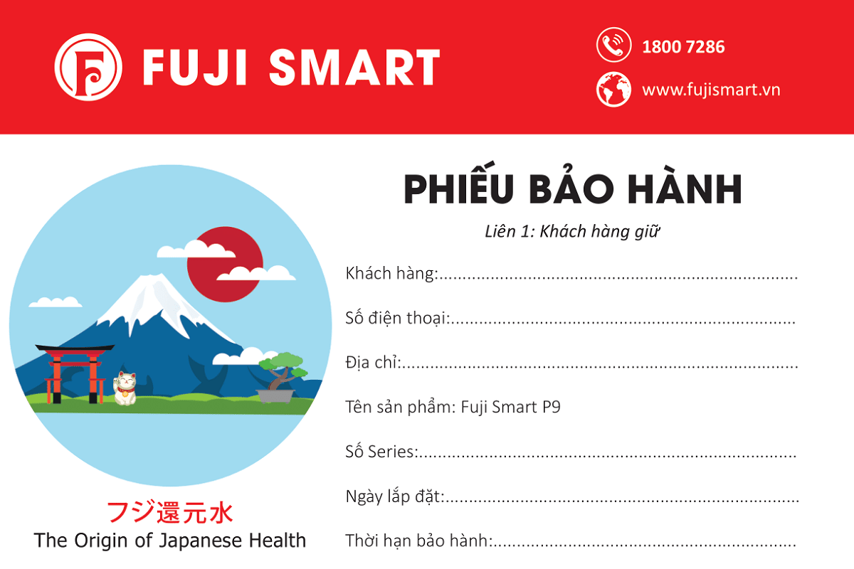 Phieu bao hanh Fuji smart P9