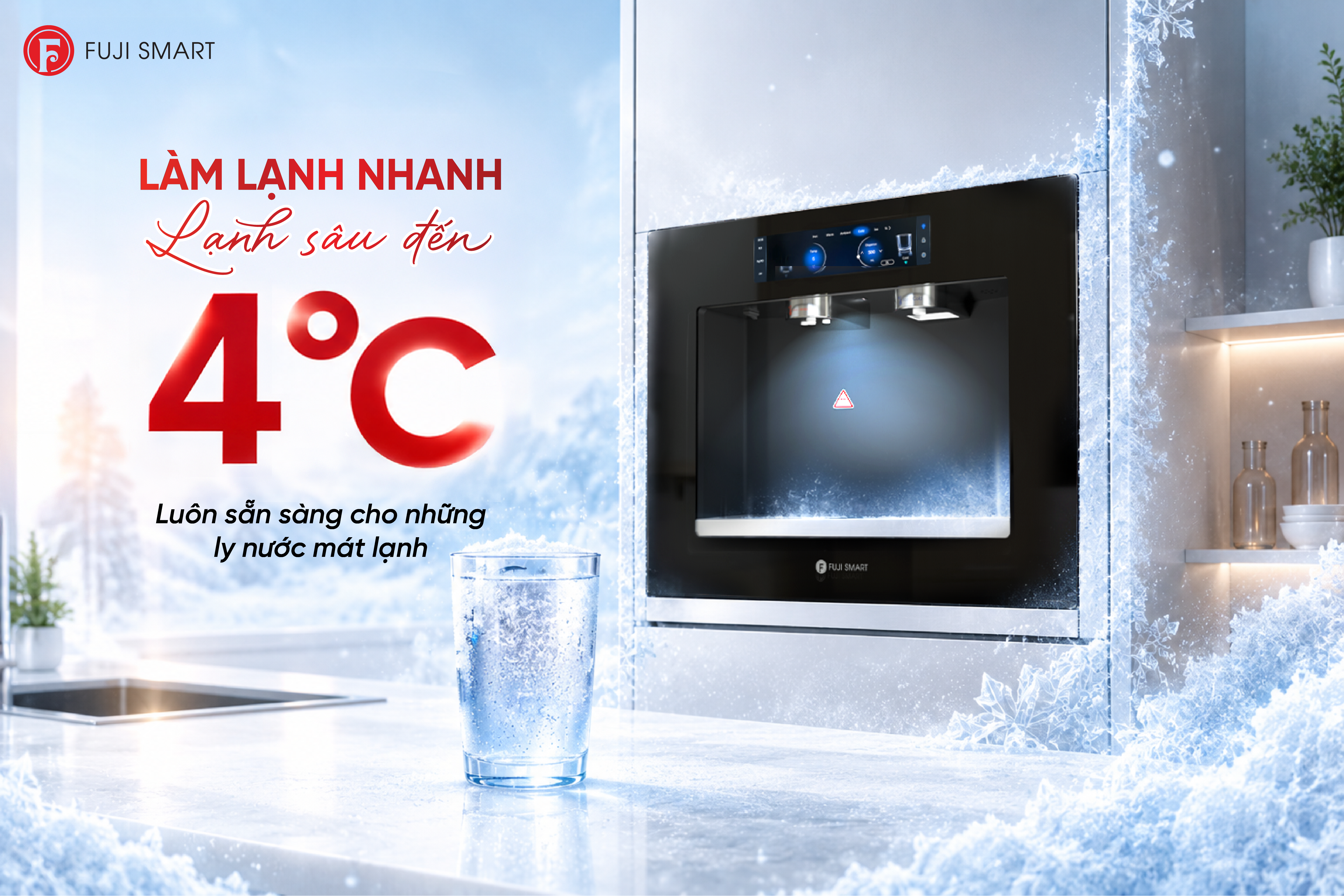 Fuji Smart JAI làm lạnh nước sâu tới 4°C và duy trì liên tục, luôn sẵn sàng nước lạnh khi cần