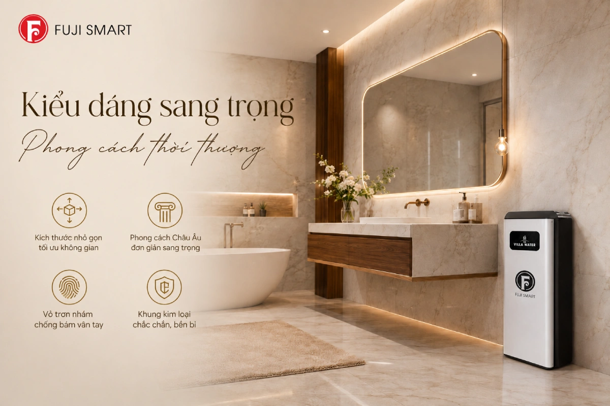 Hệ thống lọc tổng Fuji Smart S400 sở hữu thiết kế sang trọng mang phong cách Châu Âu