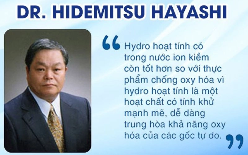 Tiến sĩ Hayashi Hidemitsu nghiên cứu chuyên sâu về nước iON kiềm