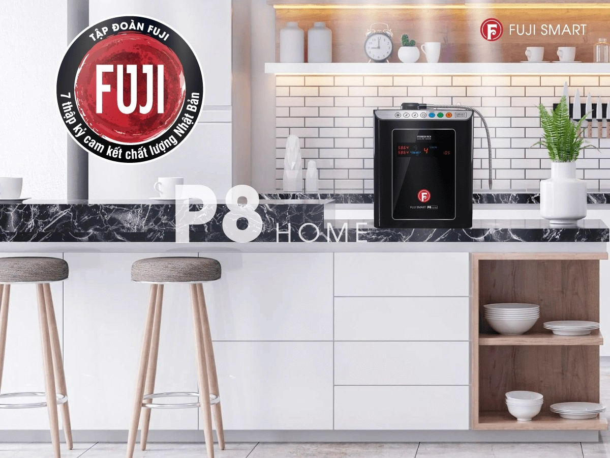 Hình ảnh máy lọc nước ion kiềm Fuji Smart P8 home trong bếp