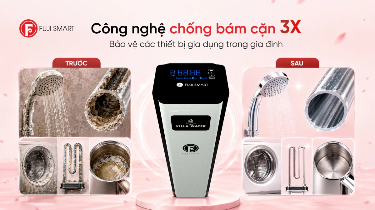 Hệ thống lọc tổng cao cấp Fuji Smart S800 9 Công nghệ chống bám cặn X3 bảo vệ các thiết bị trong gia đình