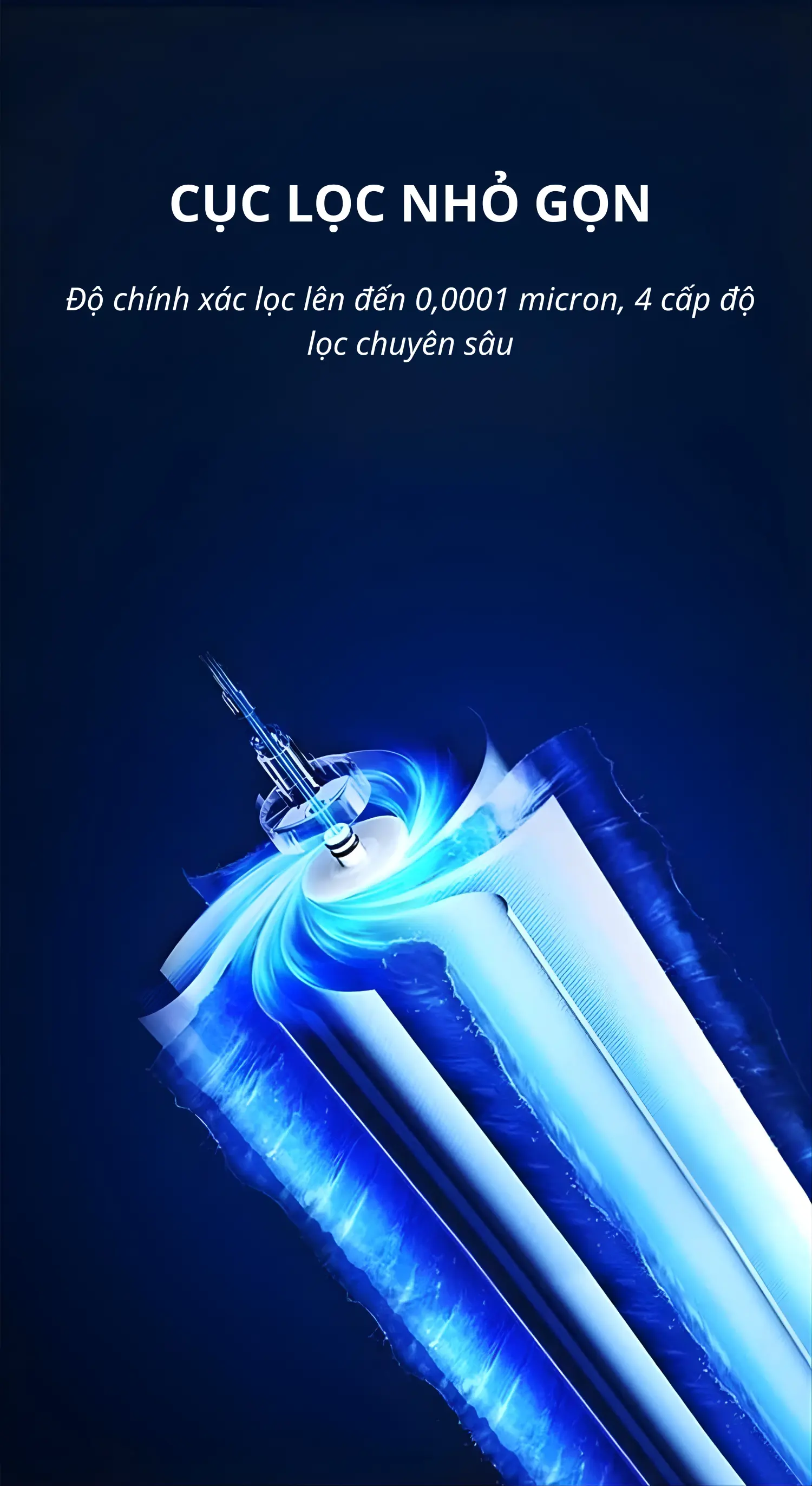 Bình thủy điện nóng lạnh thông minh Fuji Smart FHC-500 sở hữu cục lọc nhỏ gọn, tối ưu