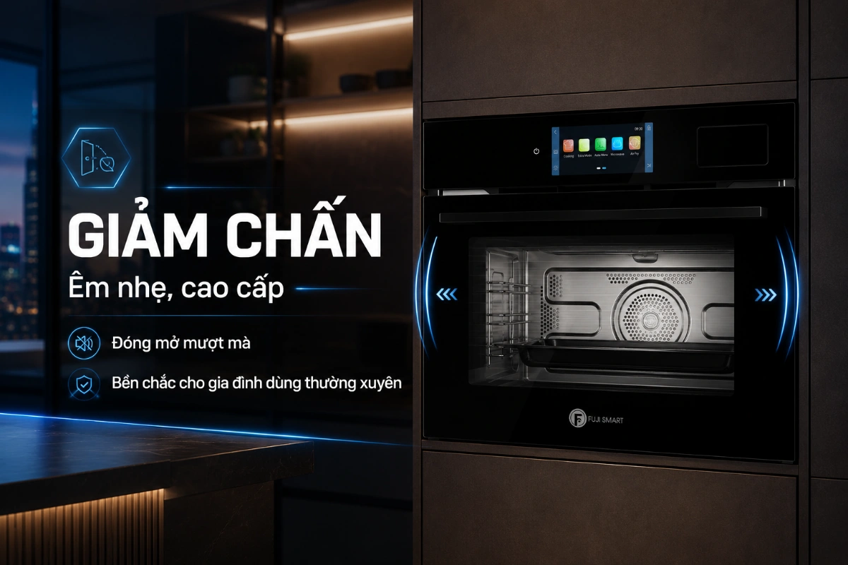 Cơ chế giảm chấn của Fuji Smart Master Chef 55L tạo trải nghiệm cao cấp