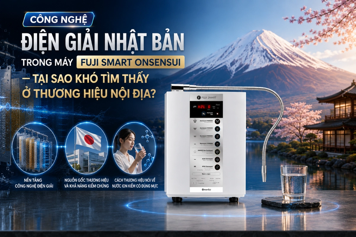 Cong nghe dien giai nhat ban trong may Fuji Smart Onsensui