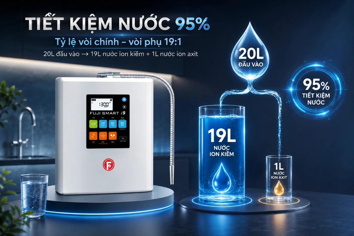 Tiết kiệm nước với tỷ lệ vòi chính – vòi phụ 19:1