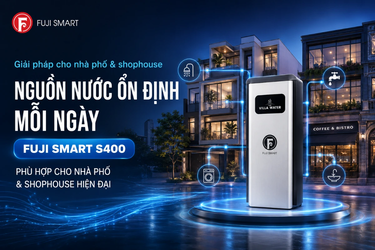Fuji Smart S400 phù hợp với nhà phố và shophouse cần nguồn nước ổn định mỗi ngày