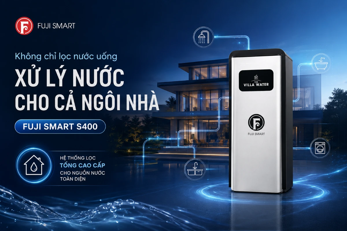Fuji Smart S400 không chỉ lọc nước uống, mà xử lý nước cho cả ngôi nhà