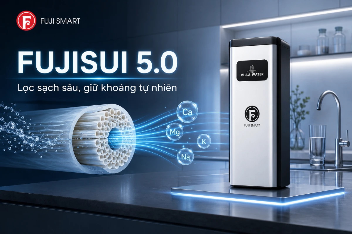 Fujisui 5.0: màng lọc sợi rỗng giúp nước sạch sâu nhưng vẫn giữ khoáng tự nhiên