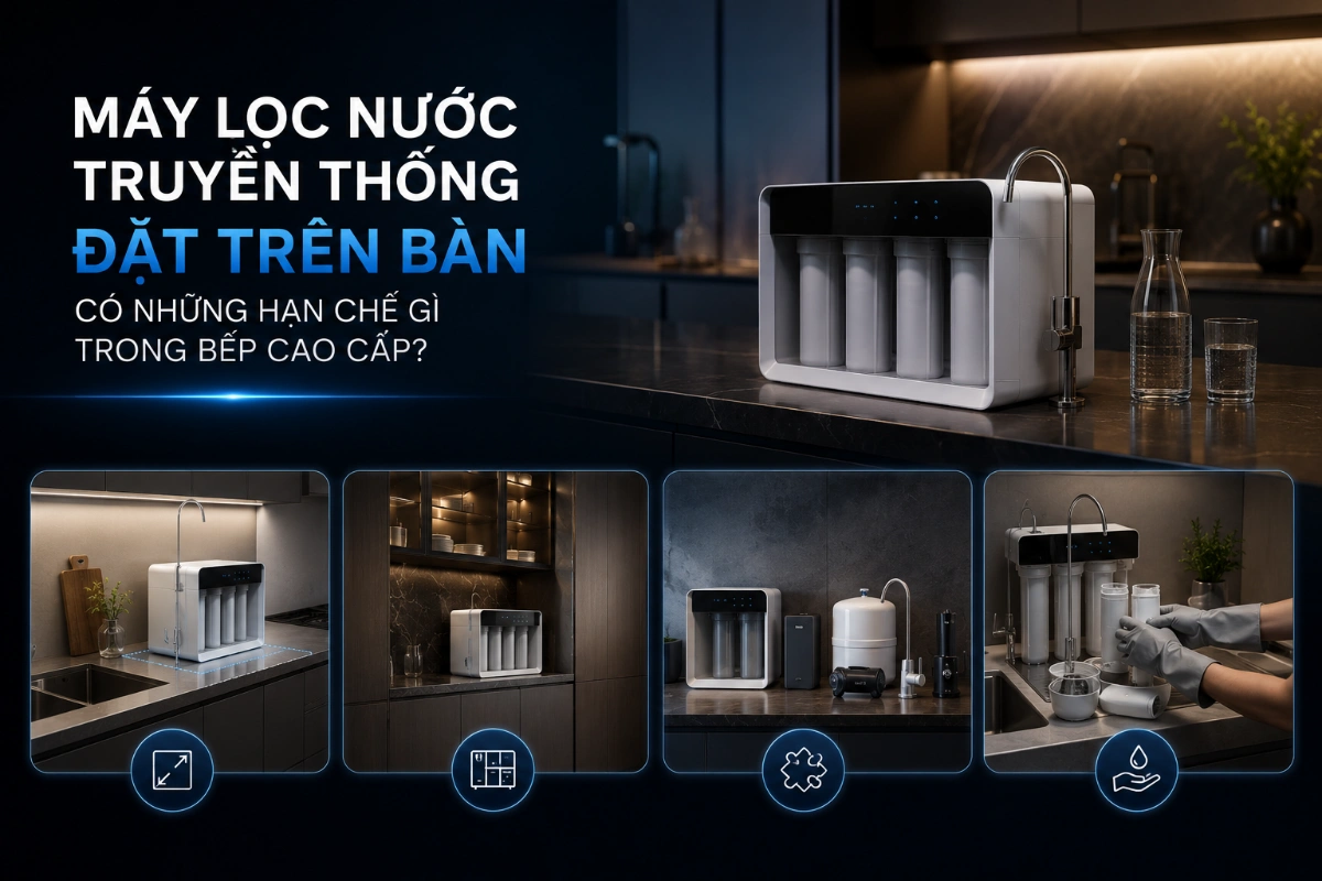 Những hạn chế của Máy lọc nước truyền thống đặt trên bàn