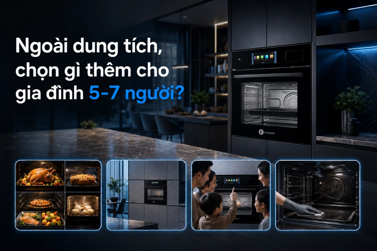 Tiêu chí khi chọn lò nướng âm tường cho gia đình 5–7 người