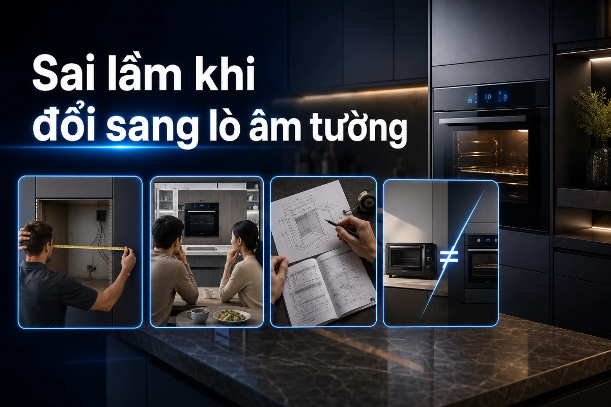 Tại sao gia đình Việt ngày càng ưa chuộng lò nướng âm tường Nhật Bản thay vì lò nướng để bàn thông thường? 7 Sai lầm thường gặp khi chuyển từ lò nướng âm tường