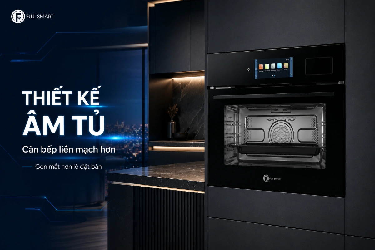 Thiết kế âm tủ của Fuji Smart Master Chef 55L giúp căn bếp liền mạch hơn