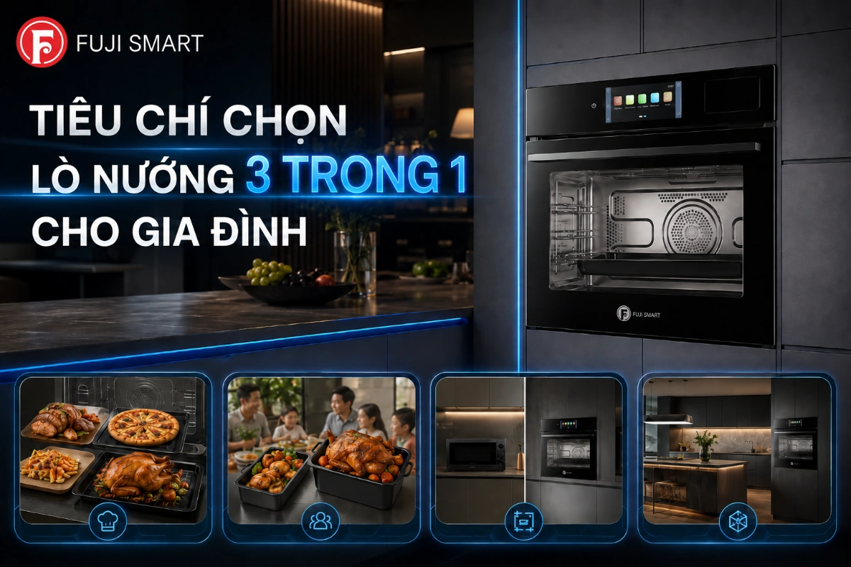 Lò nướng 3 trong 1 là gì và vì sao Fuji Smart Master Chef 55L là đại diện tiêu biểu của phân khúc này? 5 Tiêu chí chọn lò nướng 3 trong 1 Fuji Smart Master Chef 55L