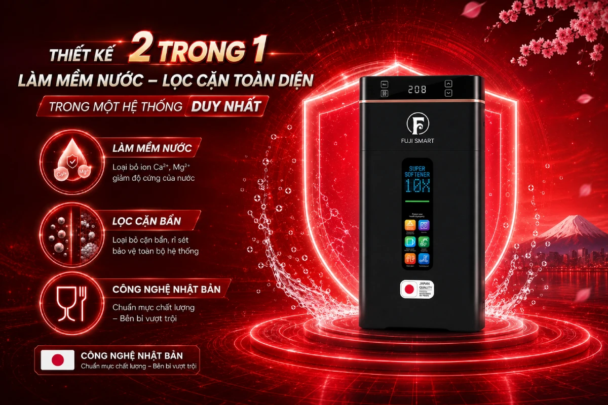 Hệ thống lọc tổng đầu nguồn Fuji Smart Super Softener CS One 3 he thong loc tong Fuji Smart Super Softener CS One 02 1