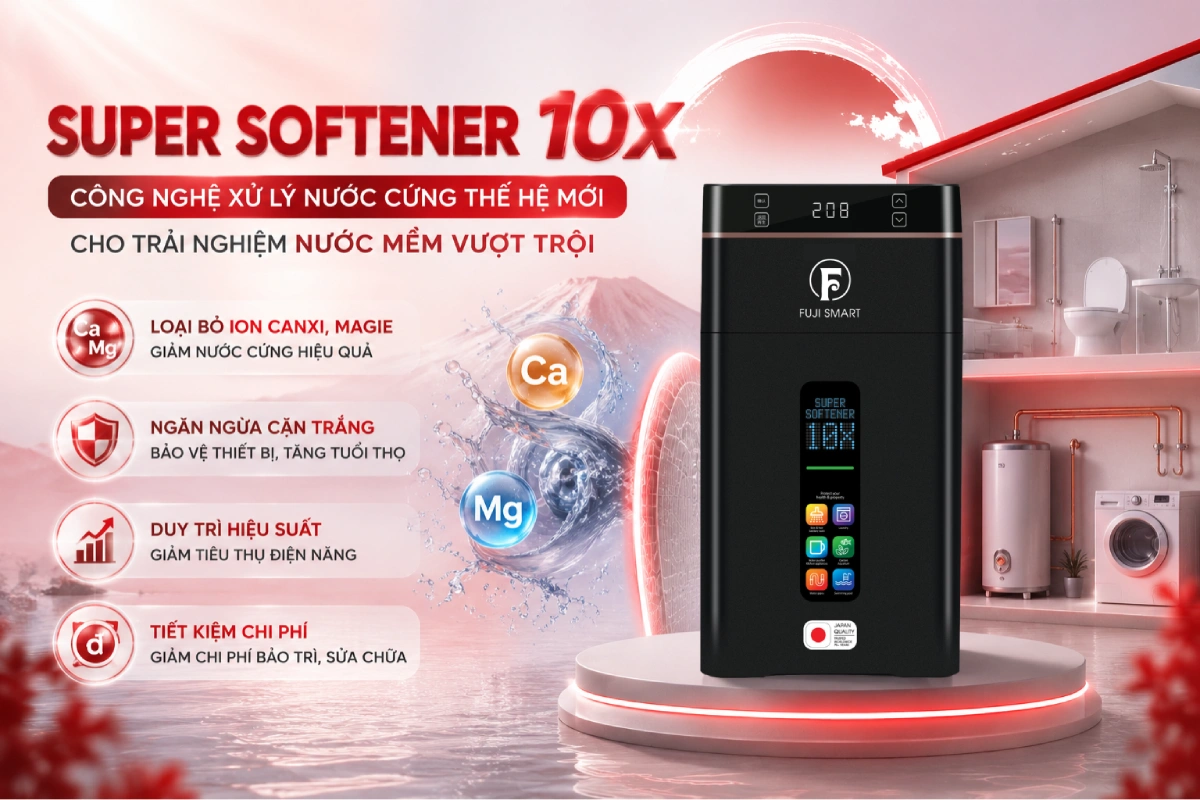 Hệ thống lọc tổng đầu nguồn Fuji Smart Super Softener CS One 6 he thong loc tong Fuji Smart Super Softener CS One so huu cong nghe lam mem x10 1