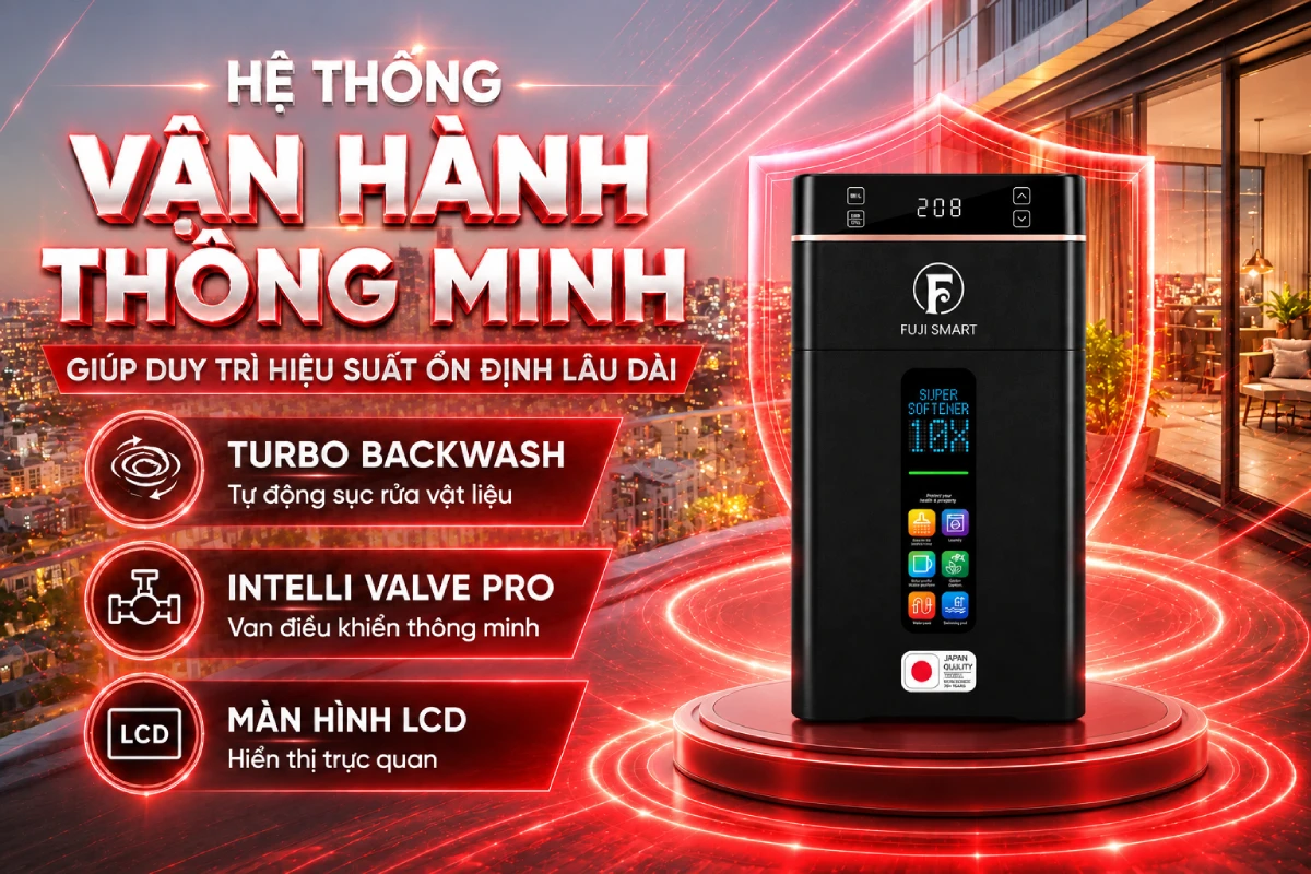 Hệ thống lọc tổng đầu nguồn Fuji Smart Super Softener CS One 8 he thong loc tong Fuji Smart Super Softener CS One so huu cong nghe van hanh thong minh 1