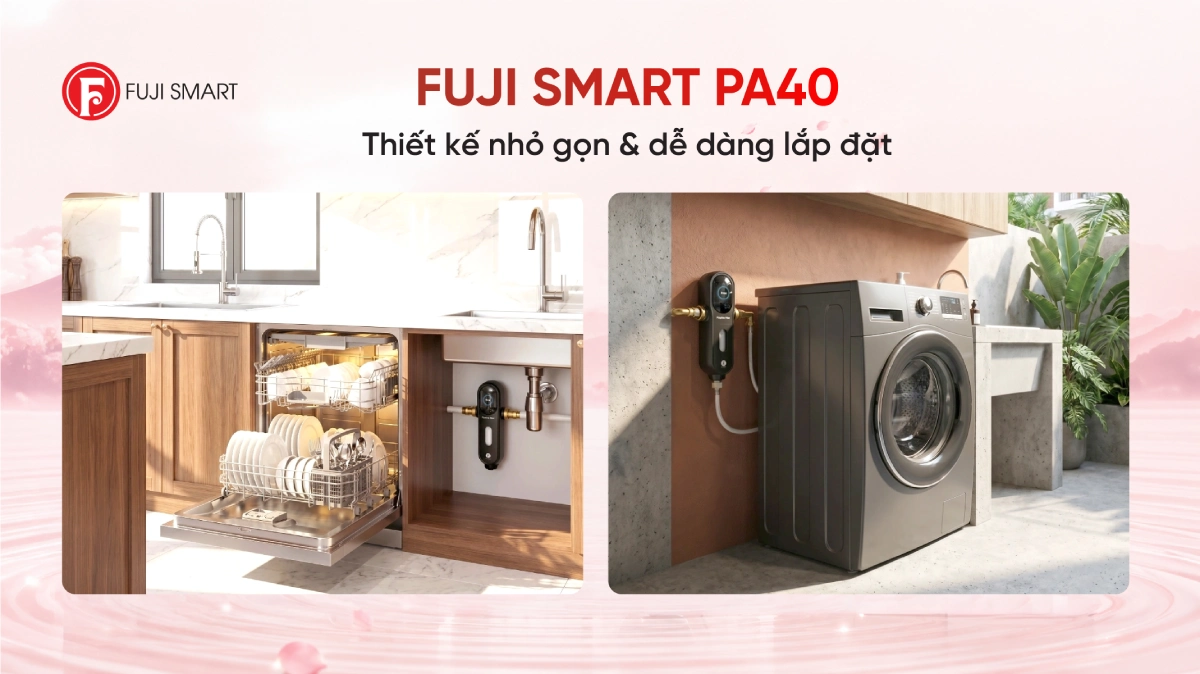 Bộ tối ưu nguồn nước tự động vệ sinh Fuji Smart PA40 8 Fuji Smart PA40 sở hữu thiết kế nhỏ gọn, dễ dàng lắp đặt