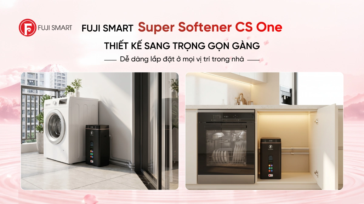 Hệ thống lọc tổng đầu nguồn Fuji Smart Super Softener CS One 3 Fuji Smart CS One sở hữu thiết kế nhỏ gọn, dễ dàng lắp đặt ở mọi vị trí