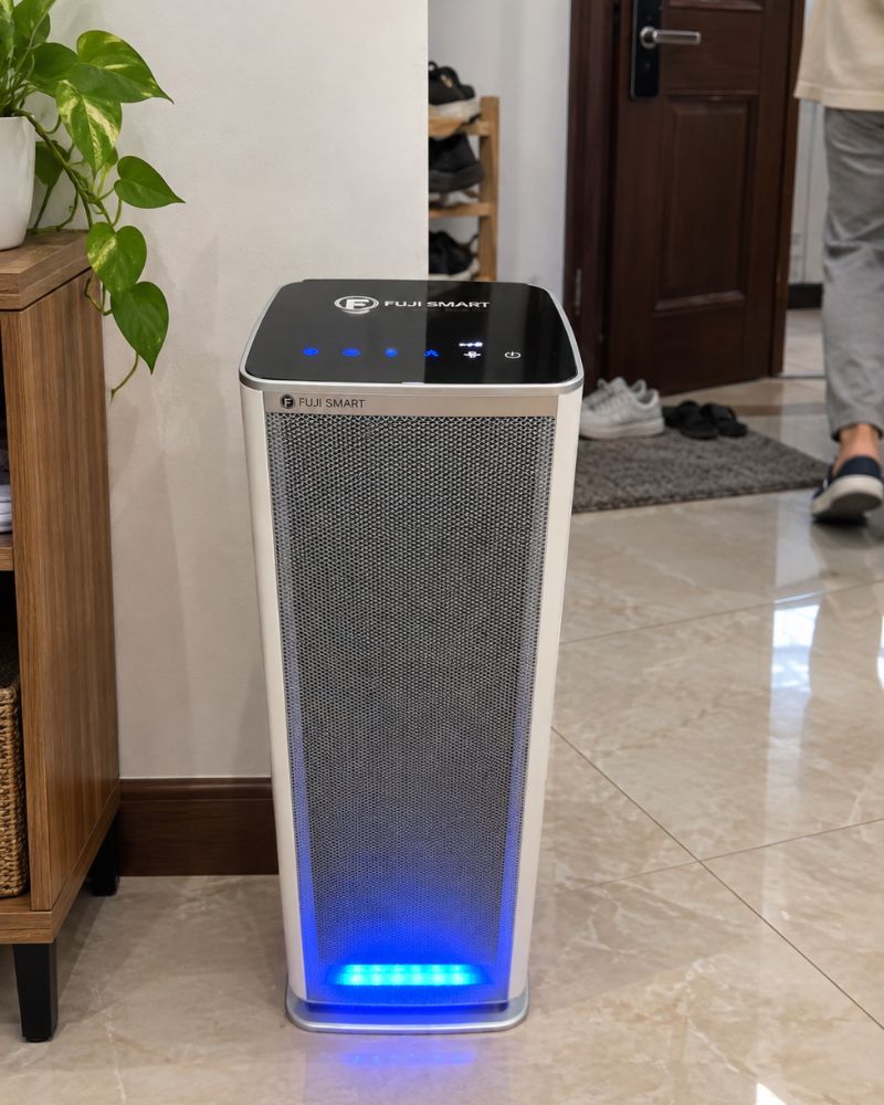 Máy lọc khử trùng không khí không thay lõi FUJI SMART AX-M14000 52 Khách hàng sử dụng máy lọc không khí FUJI SMART AX-M14000 tại nhà