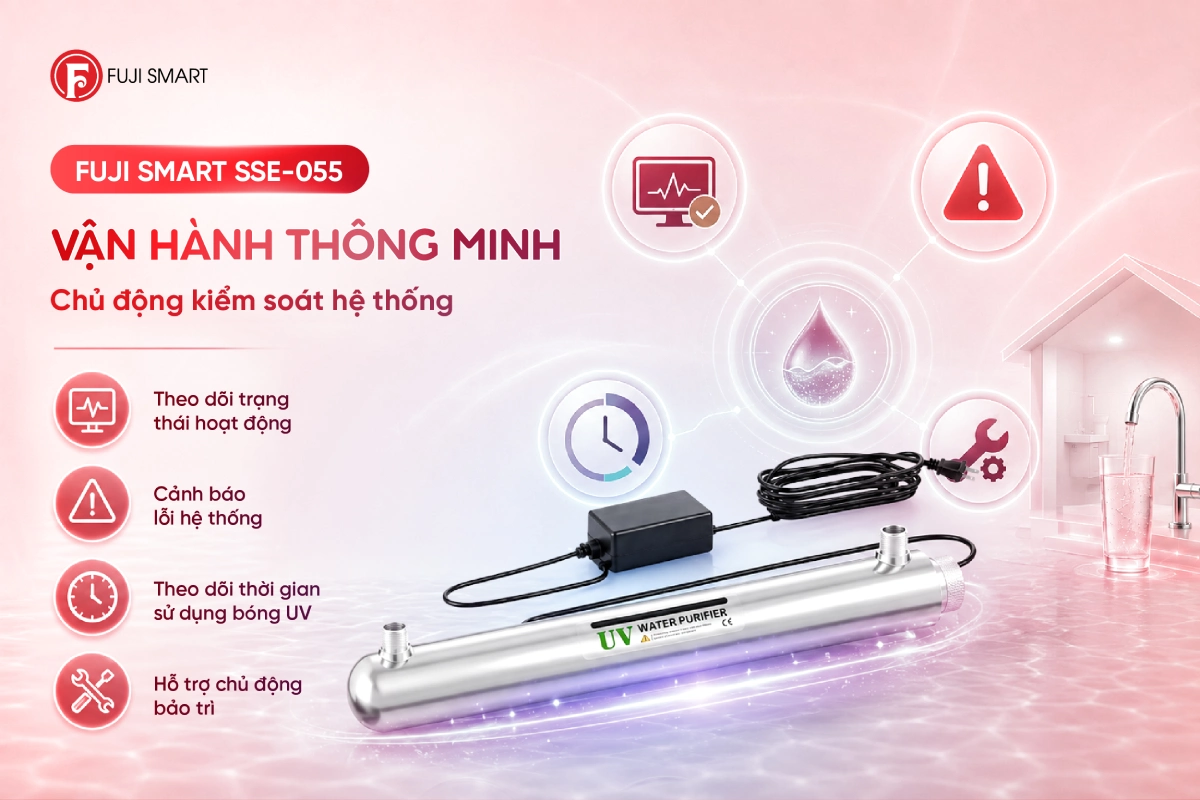 Đèn UV khử khuẩn Fuji Smart SSE 055 vận hành thông minh