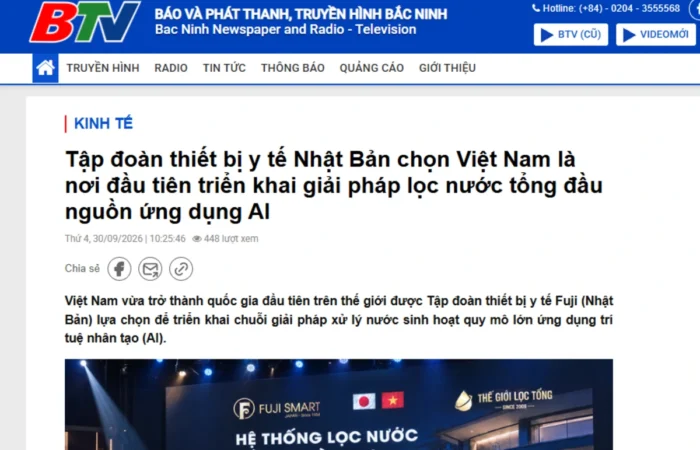 Báo Bắc Ninh đưa tin về Fuji Smart và giải pháp lọc tổng ứng dụng AI