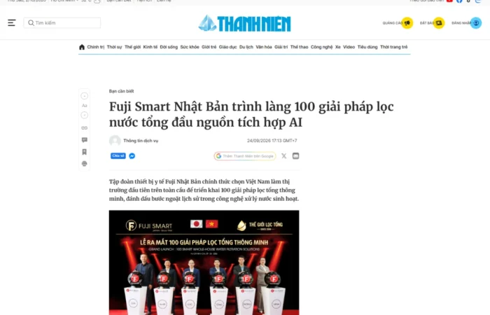 Báo Thanh Niên đưa tin về Fuji Smart và giải pháp lọc tổng ứng dụng AI