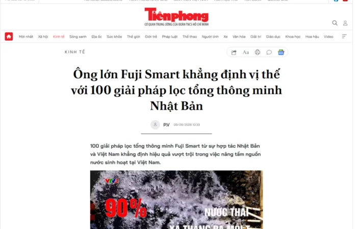 Báo Tiền Phong đưa tin về Fuji Smart và giải pháp lọc tổng ứng dụng AI