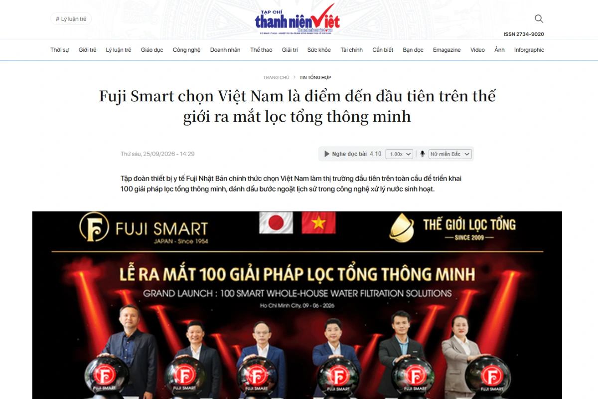 Thanh Niên Việt đưa tin về Fuji Smart và giải pháp lọc tổng ứng dụng AI