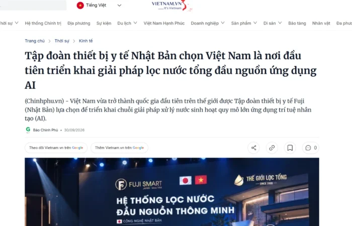 Vietnam.vn đưa tin về Fuji Smart và giải pháp lọc tổng ứng dụng AI
